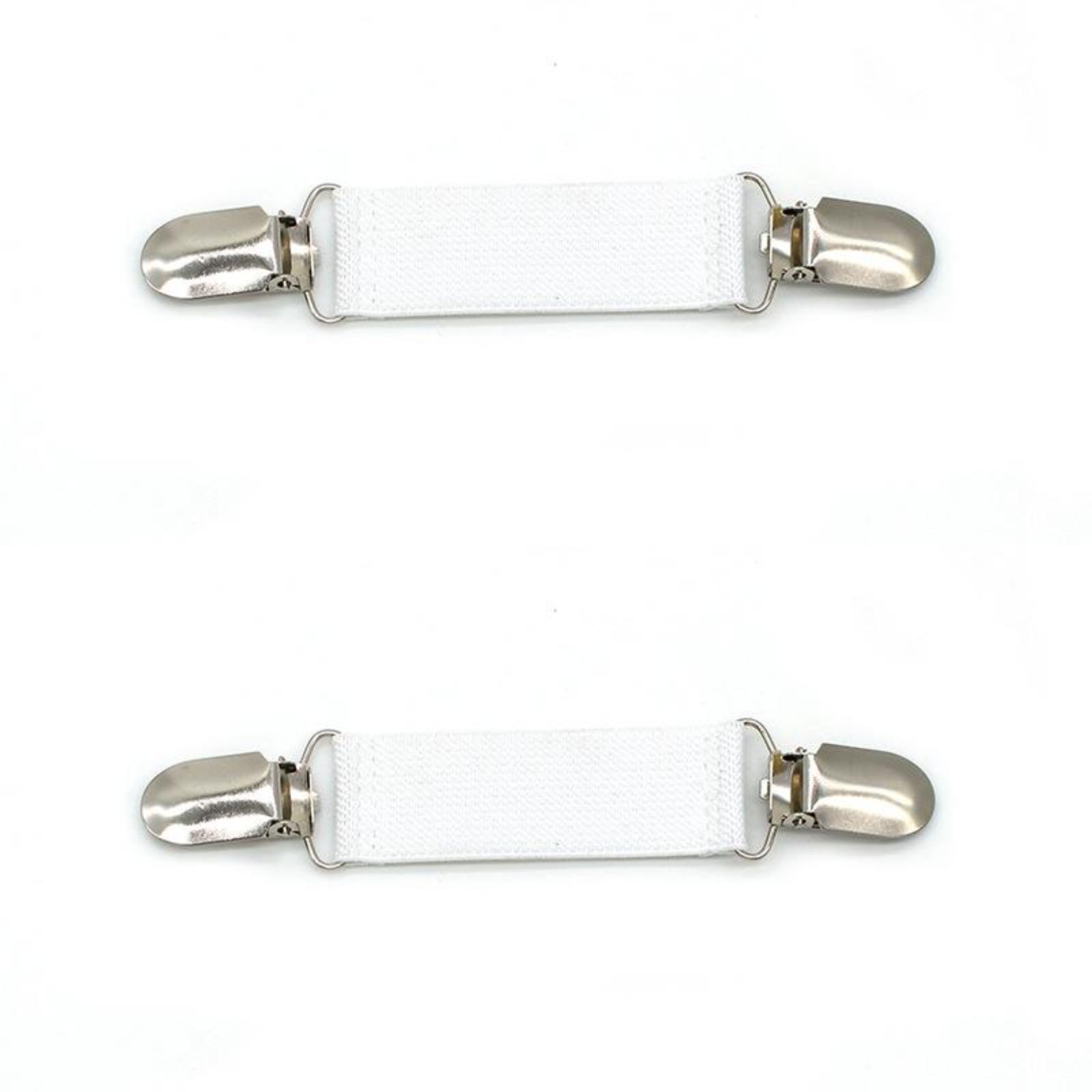 

2pc Multipurpose Elastic Strap with Metal Clips Adjustable Fastener for Securing Items and Organizing Household or Office Supplies One Size белый