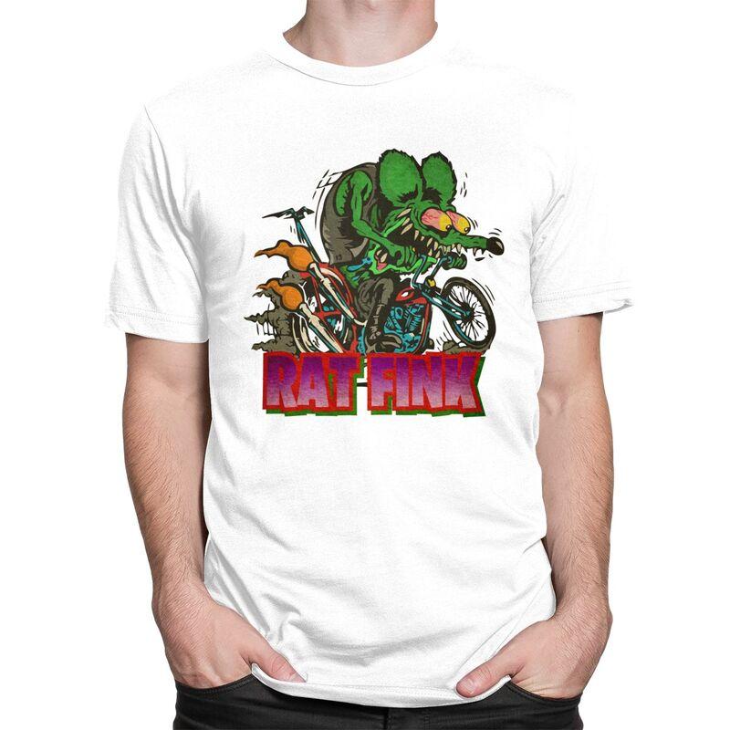 Custom Mens Anime Cartoon Rat Fink T Shirts ShortSleeve Cotton Tshirt Classic Tshirt Leisure Tee Slim Fit Clothing