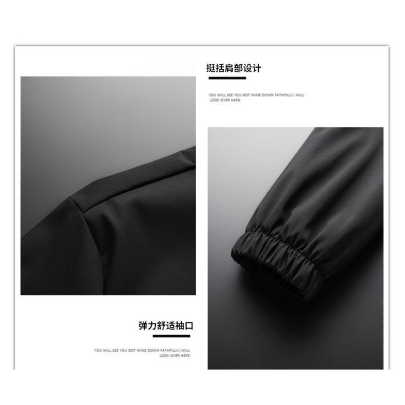 Stand Collar Casual Mens Jacket Long Sleeve Plus Size Fashion Outerwear Top