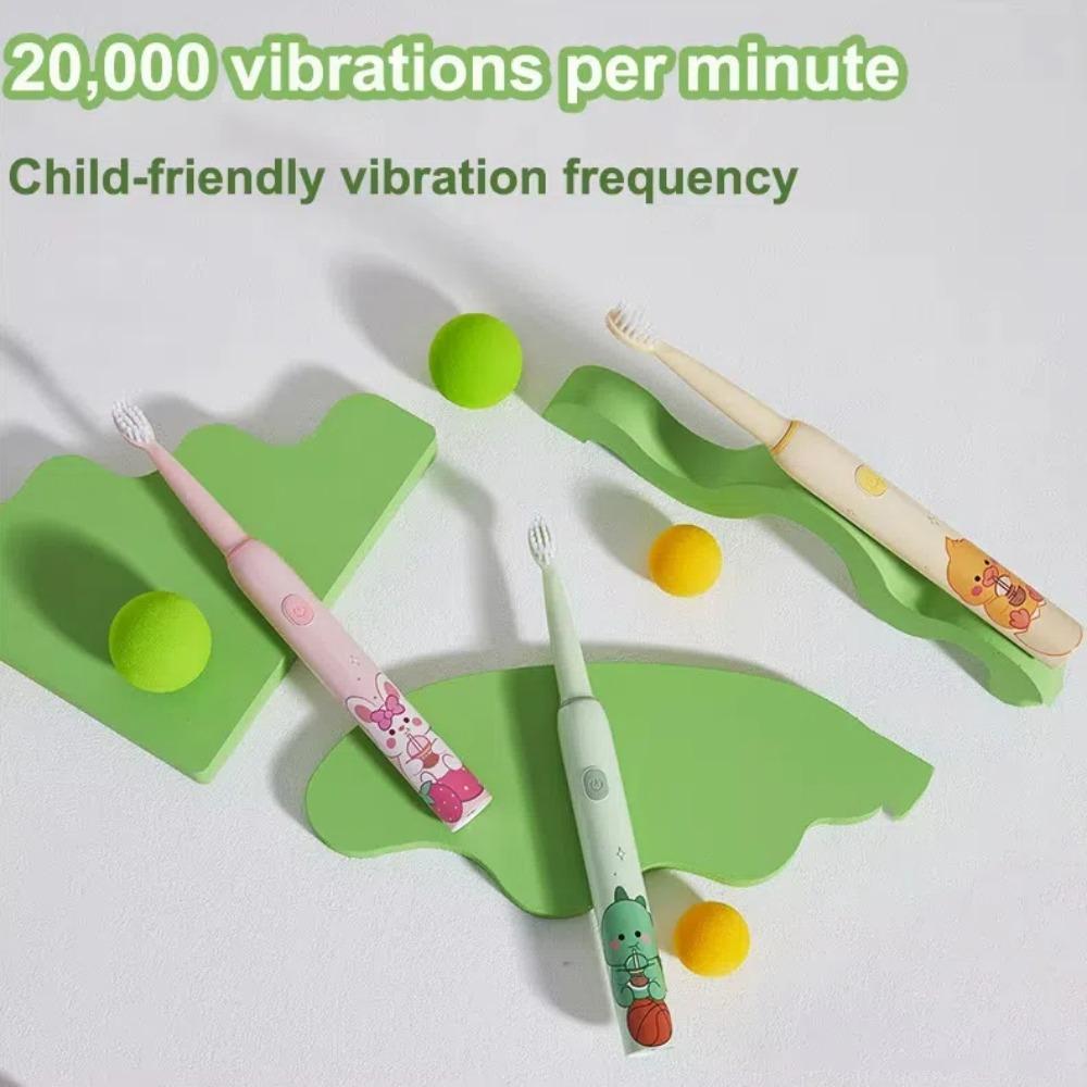 Cartoon Children Sonic Electric Toothbrush 4pcs Replacement Heads Hair Cleaning Brush  Boy Girl