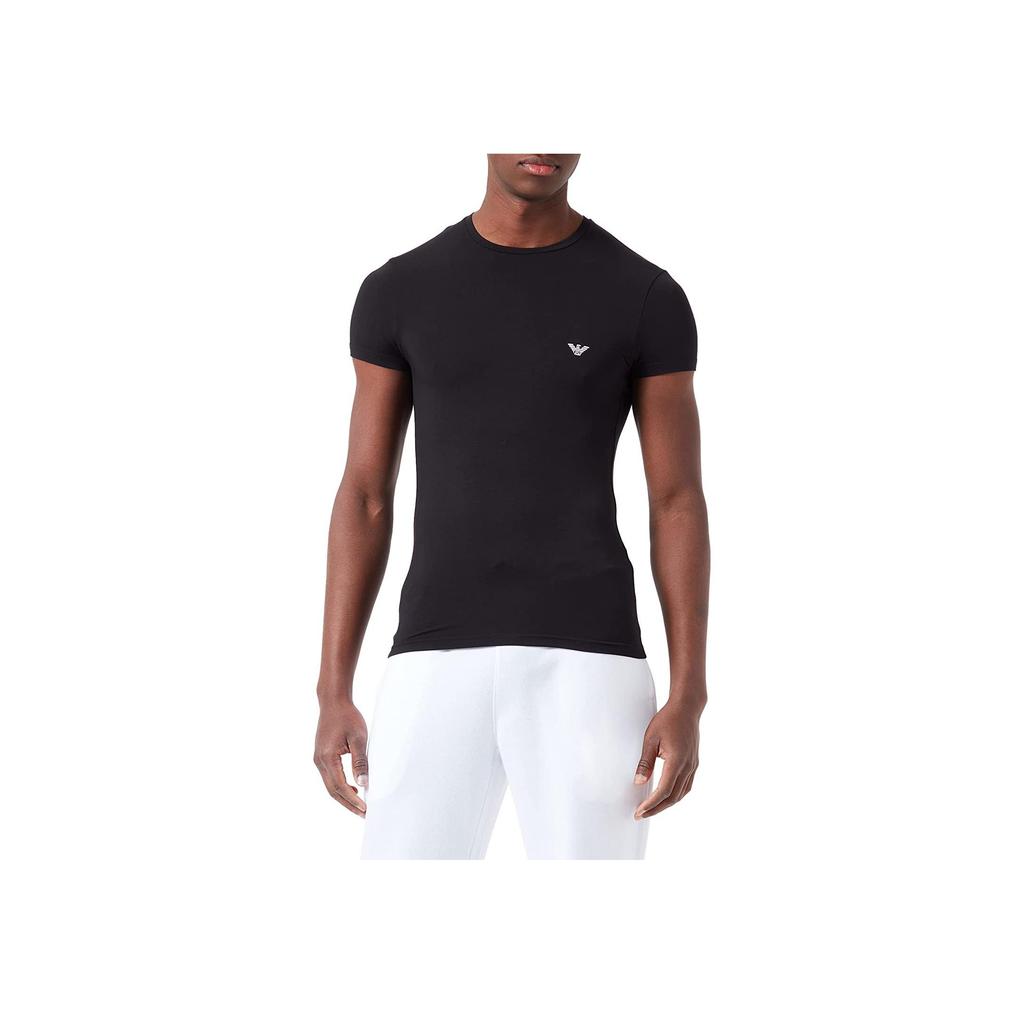 Emporio Armani Ss22 Solid Color Logo Print Crew Neck Casual Short Sleeve T-Shirt Men T-Shirts Black 111341-2R511-00020
