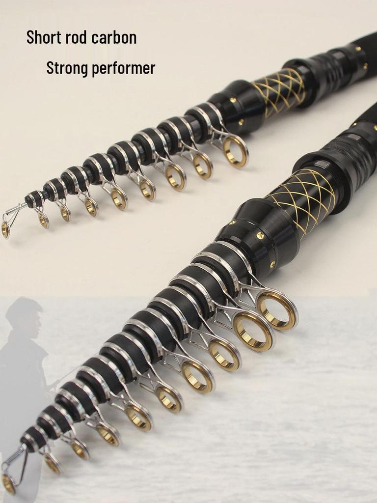 Ultra-compact, Universal High Carbon Fishing Rod for Freshwater & Seawater - Retractable, 28-tone, Long-casting, Ultra-hard.