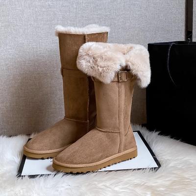 2024 Nieuw Platform Sneeuwschoenen Dames Kunstbont Mode Enkellaarzen Winter Warme Bontlaarzen Casual Comfortabele Schoen Vrouw