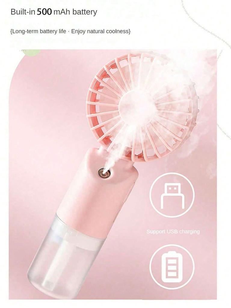 Mini Handheld Mist Fan, Portable Electric Fan, 2-Speed Adjustable, Desktop Fan For Summer, Humidifying & Cooling,
