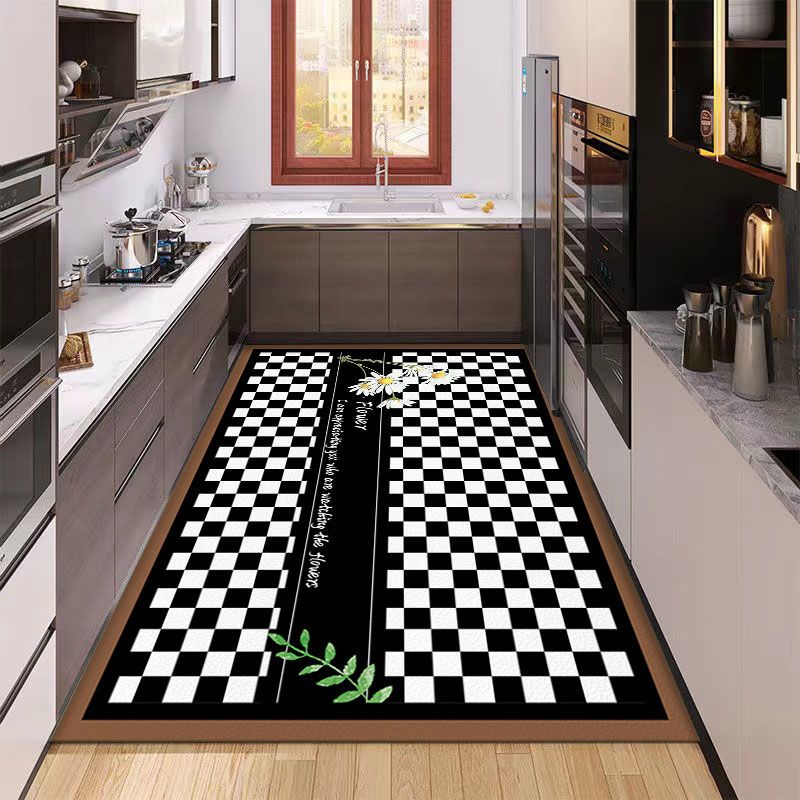 Kitchen Carpet PVC Leather Waterproof Floor Mat Non-slip Oil Proof Foot Mats Long Rug Spring Green Flower Home Decoration Rugs