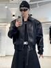Men's Retro Hip-Hop PU Leather Motorcycle Jacket - Turn-Down Collar, Autumn Style, Loose Fit, Handsome Design.