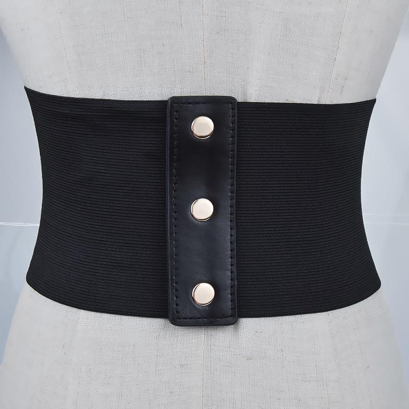 INS Women's Heart-Patterned Wide Waistband Elastic Cincher Belt