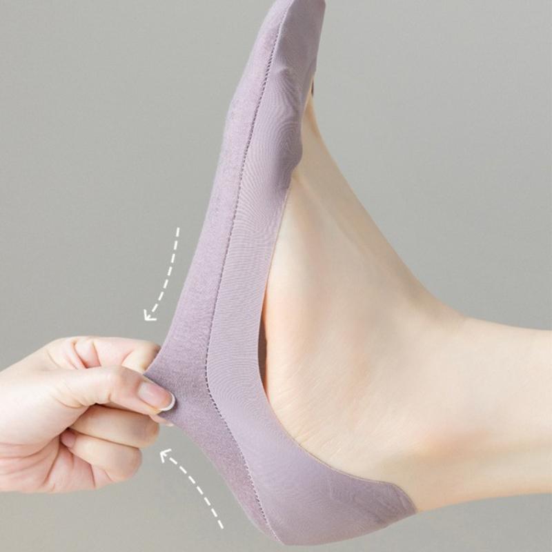 Boat Socks for Women Protect Toes Ice Silk Invisible Socks Thin Silicone Non-slip Anti-wear Feet Socks