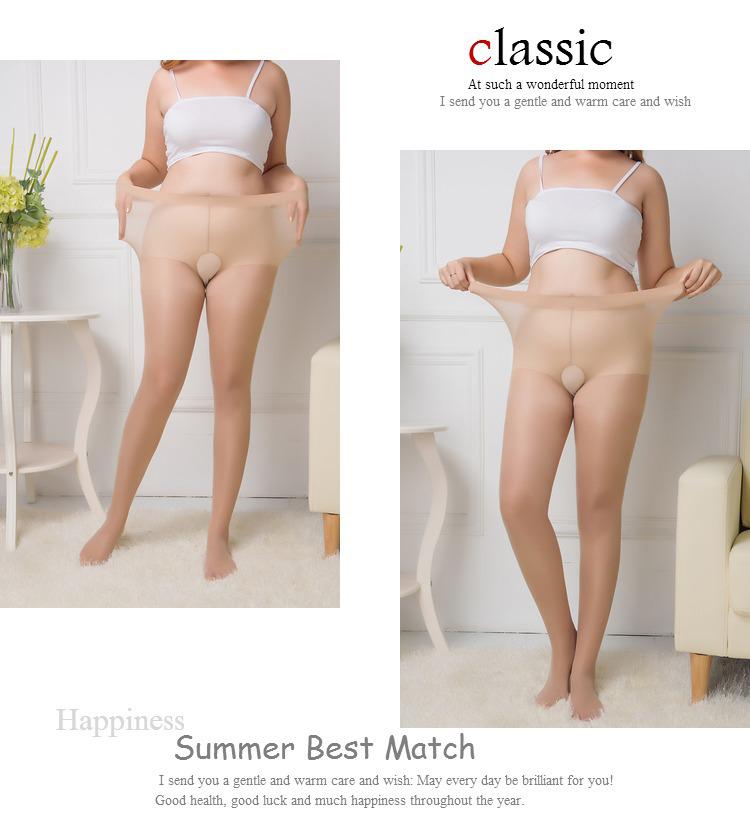 Plus Size Crotchless Ultra-Thin Summer Stockings - Sexy, Anti-Snag Women's Hosiery