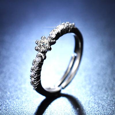 Šperky Xingyue Dámský otevřený prsten simulace Moissanite prsten Korejská verze Xingyue Ring Row Ring