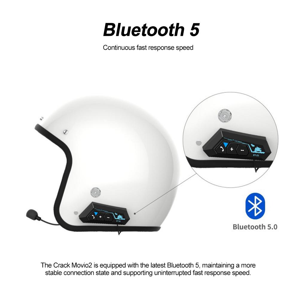 BT22 Bluetooth Motocyklová Helma Headset Sluchátko Bezdrátové Motorové Kolo Handsfree Stereo Sluchátko Reproduktor S Měkkým Mikrofonem