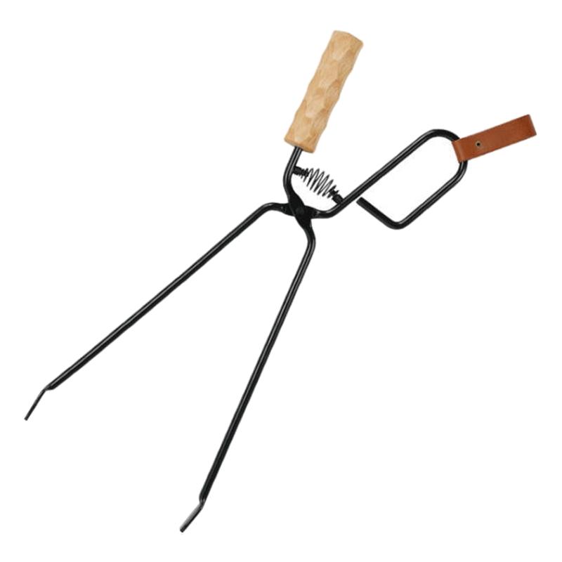

Upgraded Log Claw Tongs firewood Grabber Tool for Fire Pit and Fireplace-Indoor & Outdoor Log Grabber Tool Wood Handle 1
