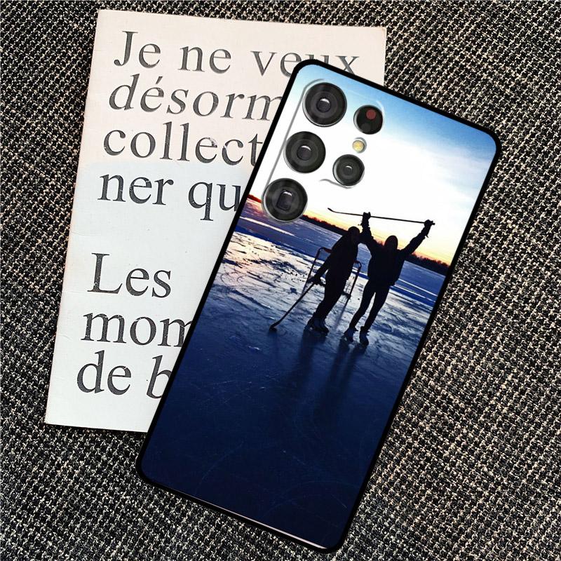 Hockey Stick and Puck Case For Samsung Galaxy S21 S22 S23 S24 Ultra Note 20 Note 10 S8 S9 S10 Plus S20 FE Cover