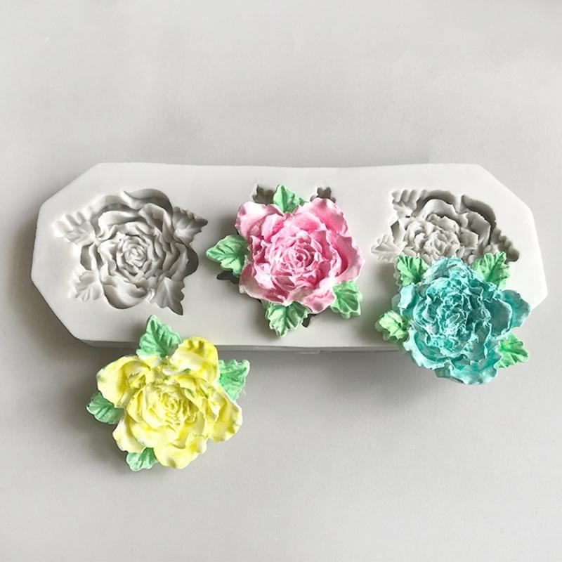 3 Cavities Flower Molds Silicone Mould Baking Molds Casting Molds Epoxy Resin Molds Candle Molds Chocolate Molds