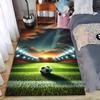 Soccer Field and Ball Design Carpet with Stadium Sunset Background Suitable for Use As an Anti-slip for Living Room Bedroom Sofas
