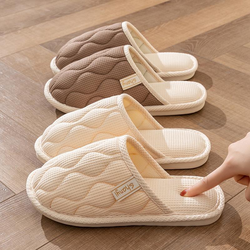 Scarpe e Pantofole in Lino, Scarpe Antiscivolo da Interno in Cotone e Lino con la Sensazione di Camminare sulle Feci