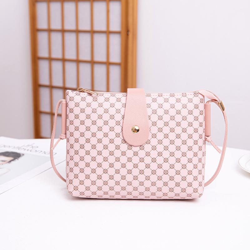 Retro polka dot printed buckle shoulder crossbody bucket bag new versatile fashion large capacity women's bag