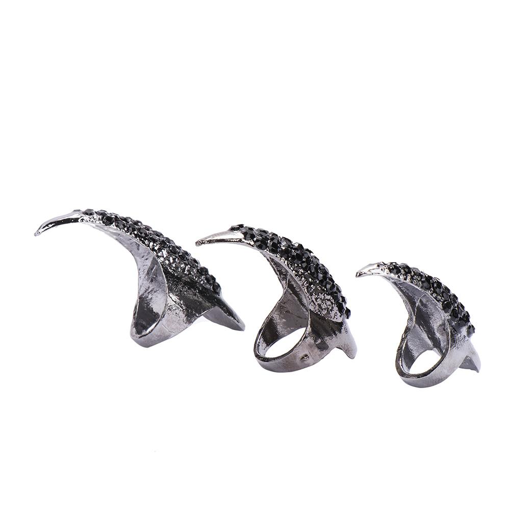 1pcs Cool Rock New Brand Eagle Claw Hook Ring Exquisite Gothic Punk Finger Nail Crystal Rhinestones