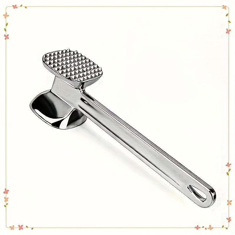 Stainless Steel Meat Tenderizer Hammer, Dual-Sided Steak Beater for Home Use