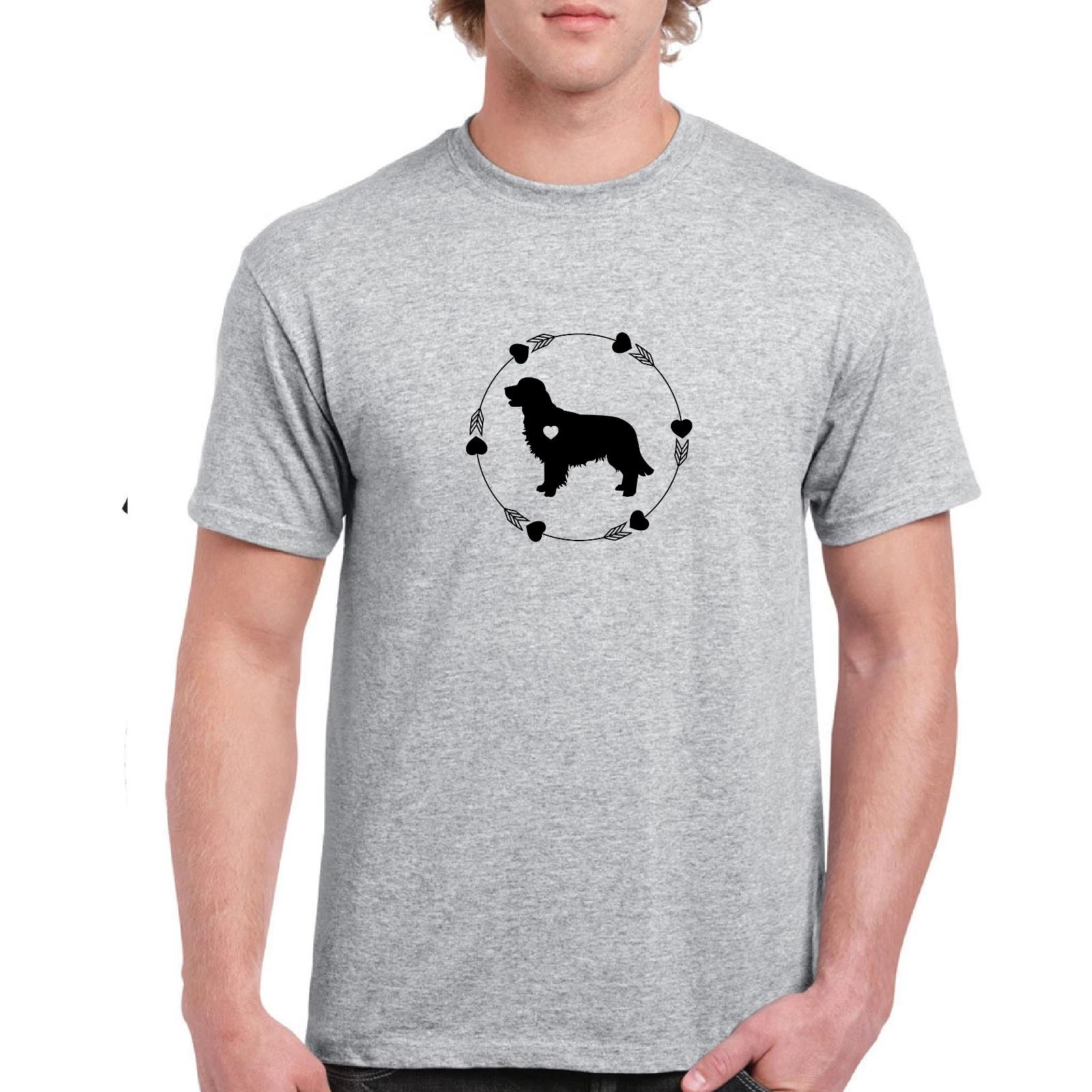 Golden Retriever Dog Breed Golden Retriever Heart Fur Babies Cotton Gray T-Shirt XL