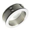 Steel Ring 'Peaceful' Black Silver - 8 Mm