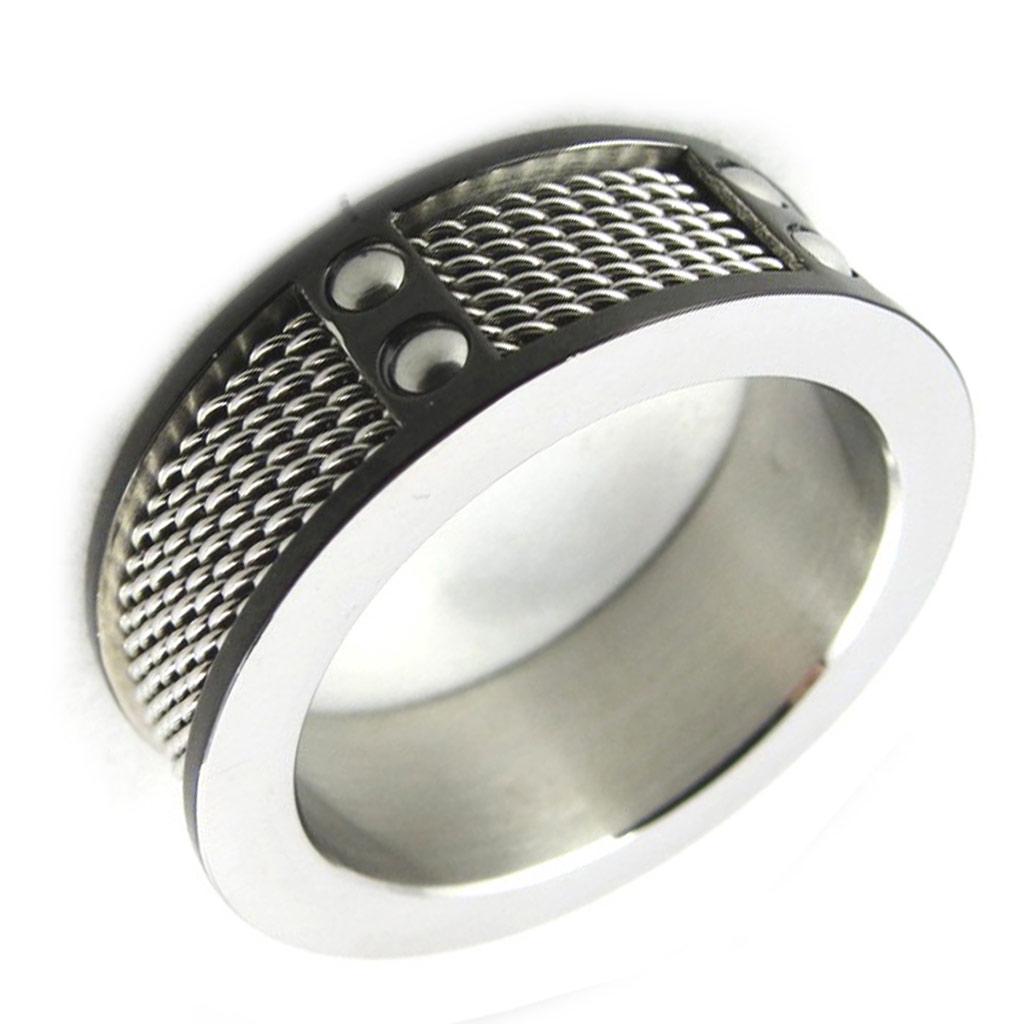 Steel Ring 'Peaceful' Black Silver - 8 Mm
