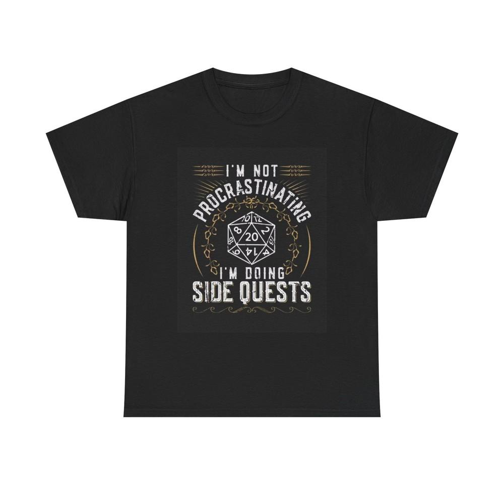 Doing Side Quests Graphic T Shirt Funny Retro Unisex Heavy Cotton Tee