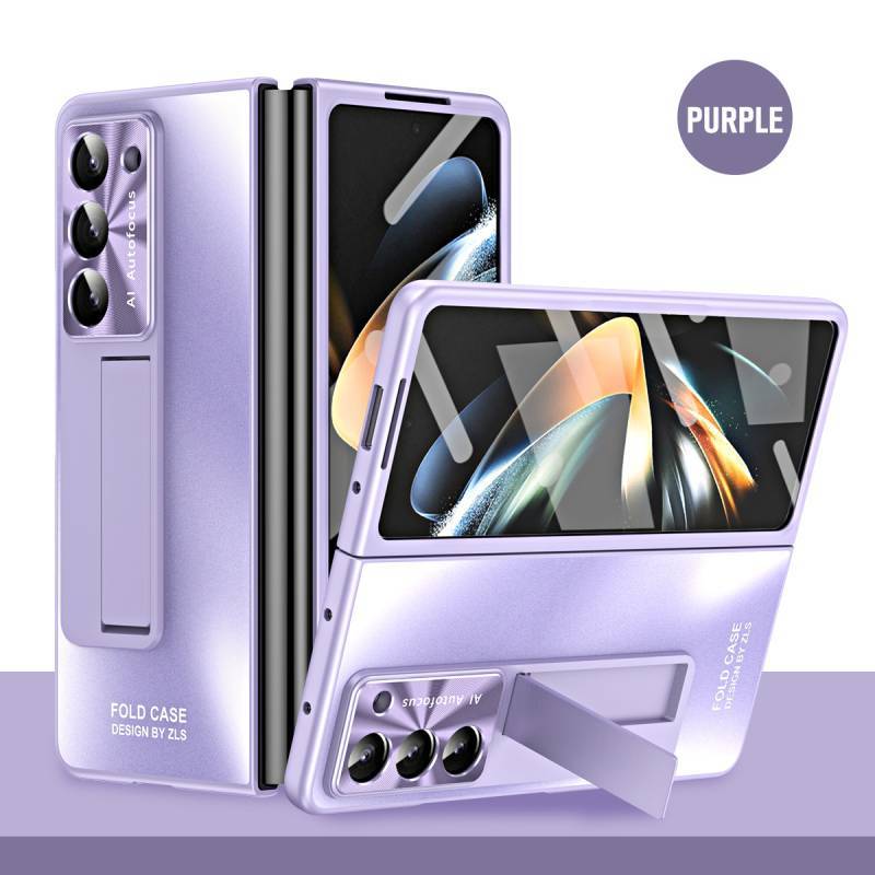 For Samsung Galaxy Z Fold 5 Trendy Pc Case With Stand And Pen Clip For Fashionforward And Practical Use