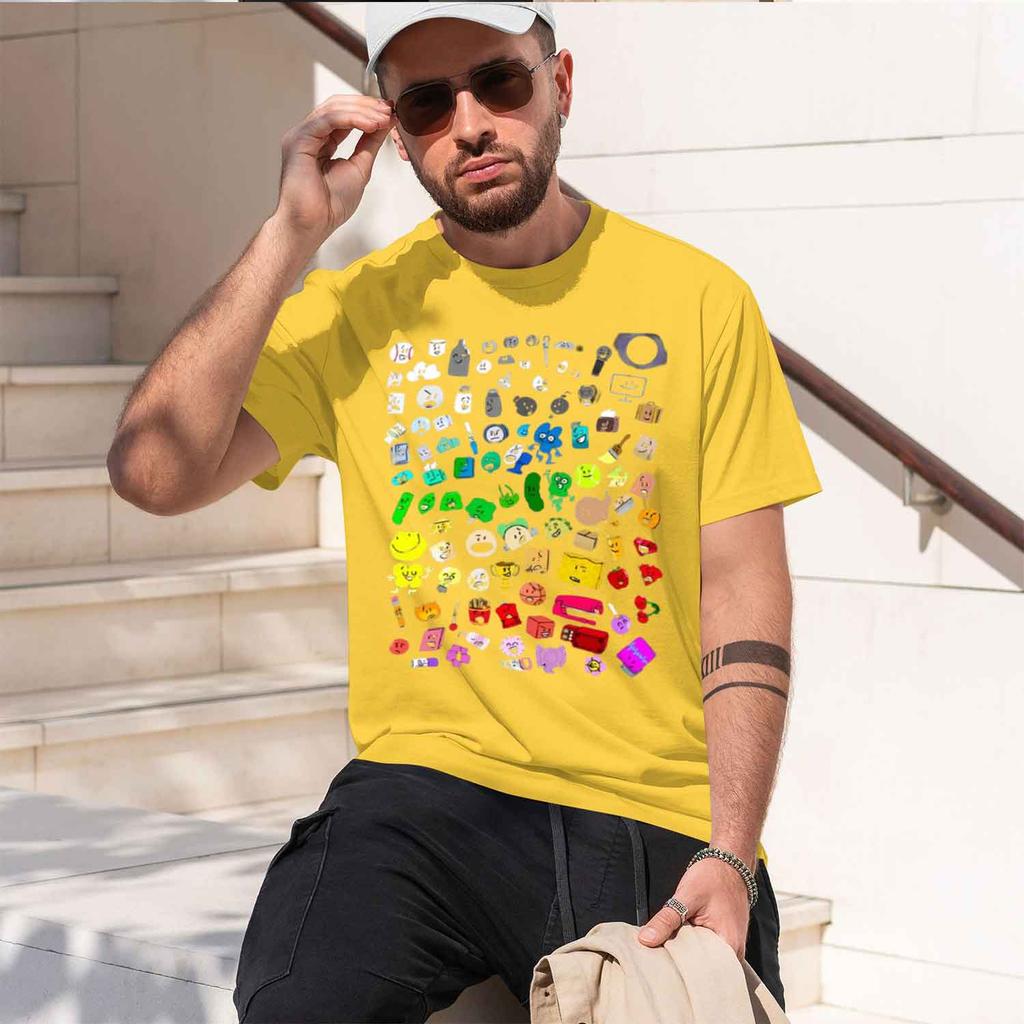 Bfdi Unbelebte Alle Charaktere (Transparent) T-Shirt Louboutins Vintage Graph Tee Unisex Out Shirts 2026 Neues Modell Kurzarm Rundhals