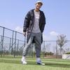 Nike Chaqueta de Algodón Cálida de Largo Medio con Capucha de Color Sólido para Hombre Ropa Exterior Azul Oscuro CW6767-451
