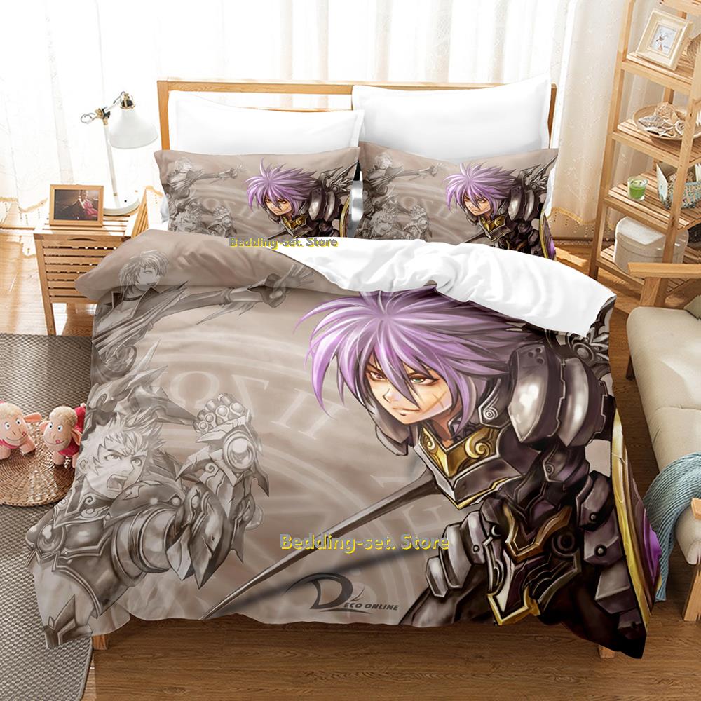 Game Deco Online Bedding Set Single Twin Full Queen King Size Bed Set Adult Kid Bedroom Duvetcover Sets Anime Parure De Lit Bed