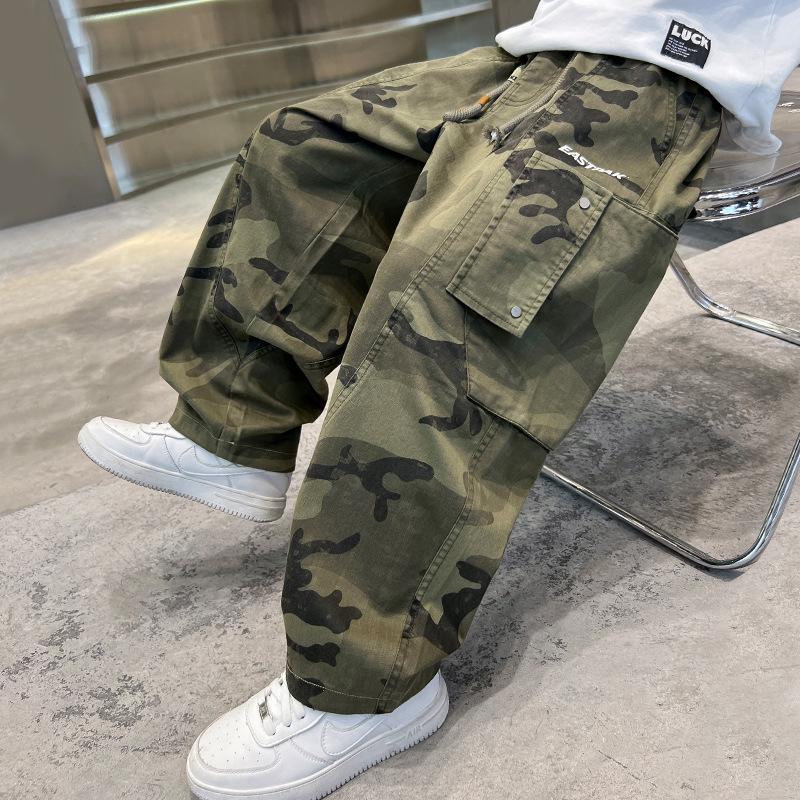 Boys' Camouflage Cargo Pants - Spring/Autumn 2025 Casual Trend