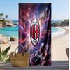 Asciugamano da Spiaggia Stampato AC Milan Asciugamano Morbido ad Asciugatura Rapida Coperta da Spiaggia Rettangolare Grande Portatile per Viaggi Piscina