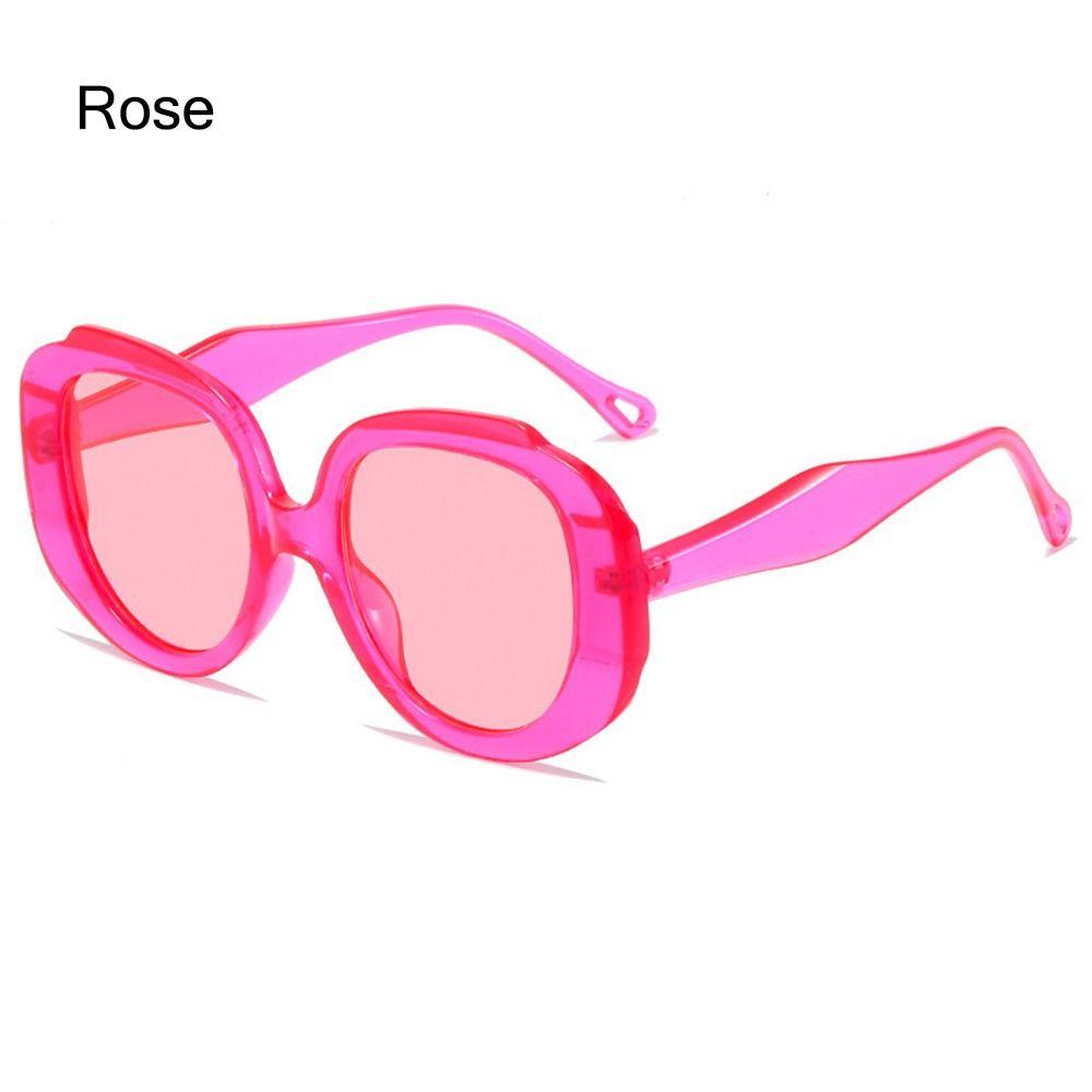 Vintage Hot Pink Glasses Round Frame Women's Sunglasses Sun Glasses Shades