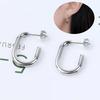Trendy U-Shaped Stainless Steel Geometric Oval Earrings