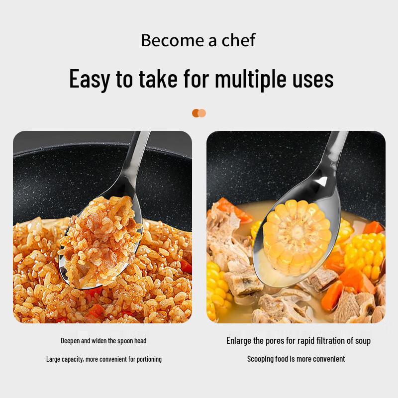 Heat-Insulated Stainless Steel Serving Spoon Set