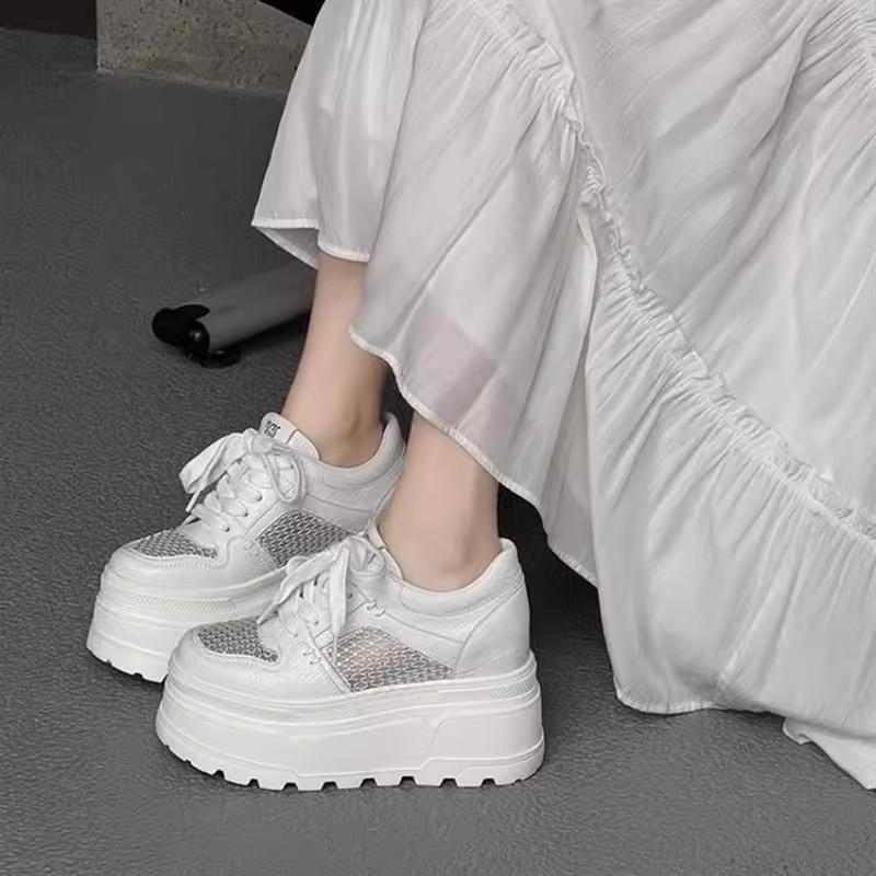 Little white shoes women's summer new thick-soled muffin shoes hollow breathable mesh sandals casual shoes