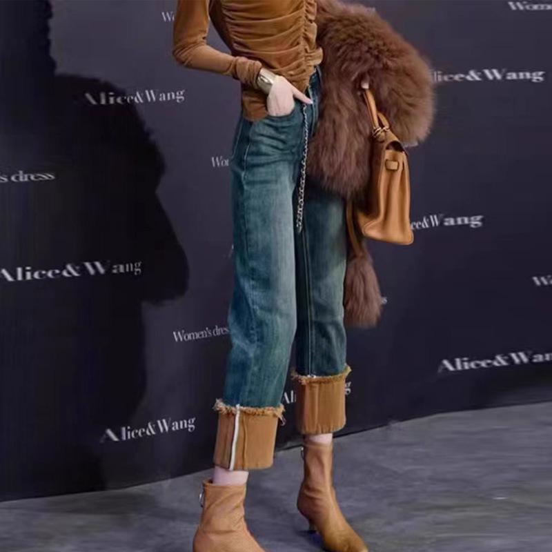 2025 Autumn/Winter American Retro High-Waisted Trendy Jeans M