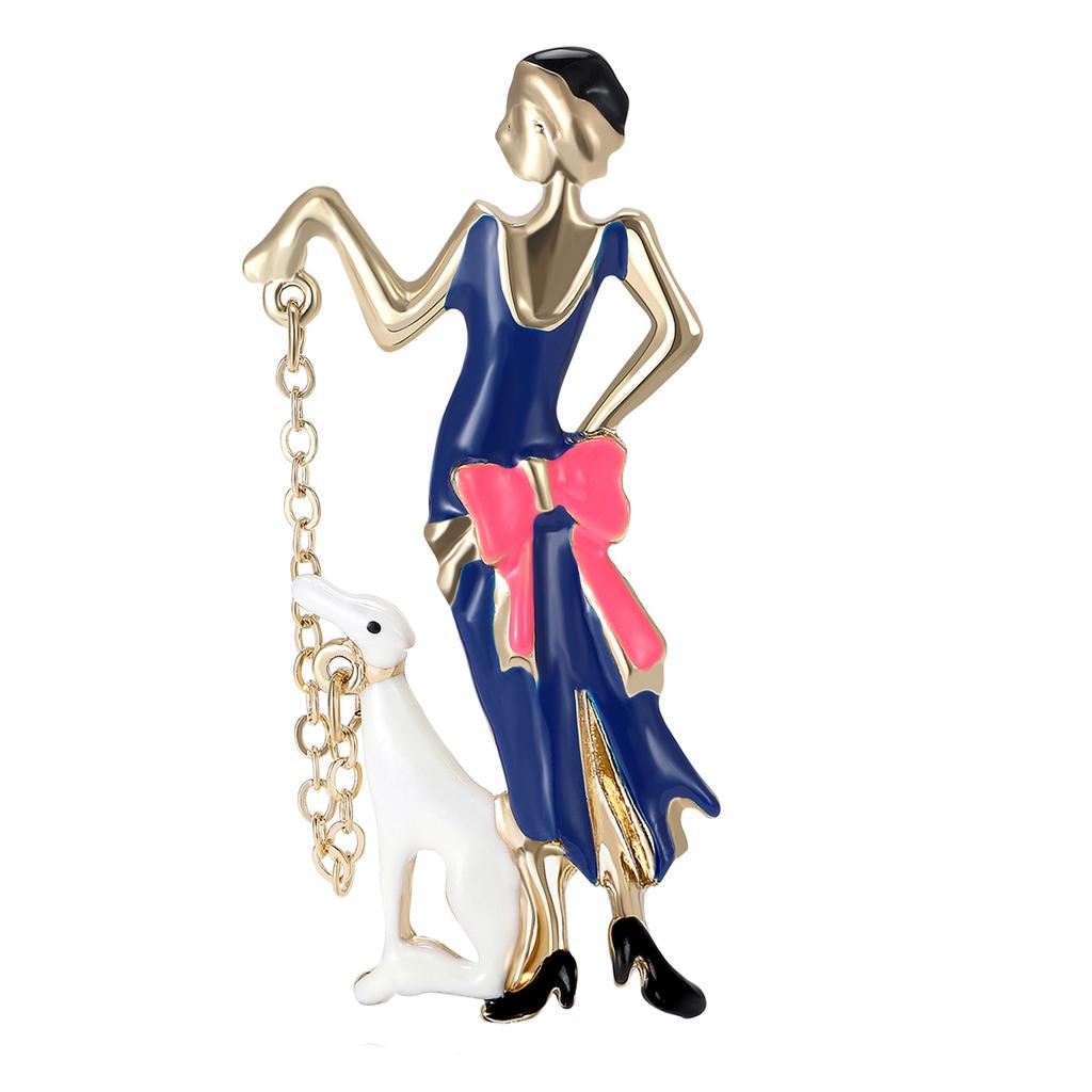 Multipurpose Fun Sophisticated Walking Girl Brooch Elegant Designs Portable Fashion Accessory for Performers Daily Outfits
