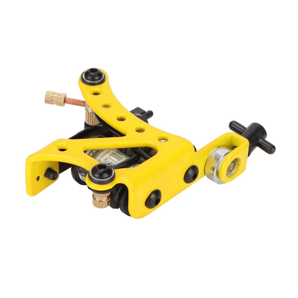 Coil Tattoo Machine Electroplating Iron 10 Wraps Coil Liner Tattoo Machine for Tattoo Artist Yellow