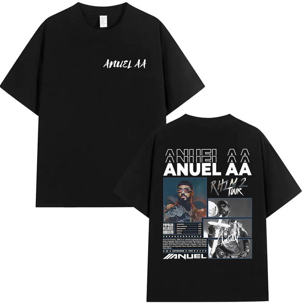 

Rapper Anuel AA Rhlm 2 Album 2025 Graphic T-Shirt Men s Retro Style Hip Hop Short Sleeve T Shirts 100% Cotton Tshirt Streetwe... S разноцветный