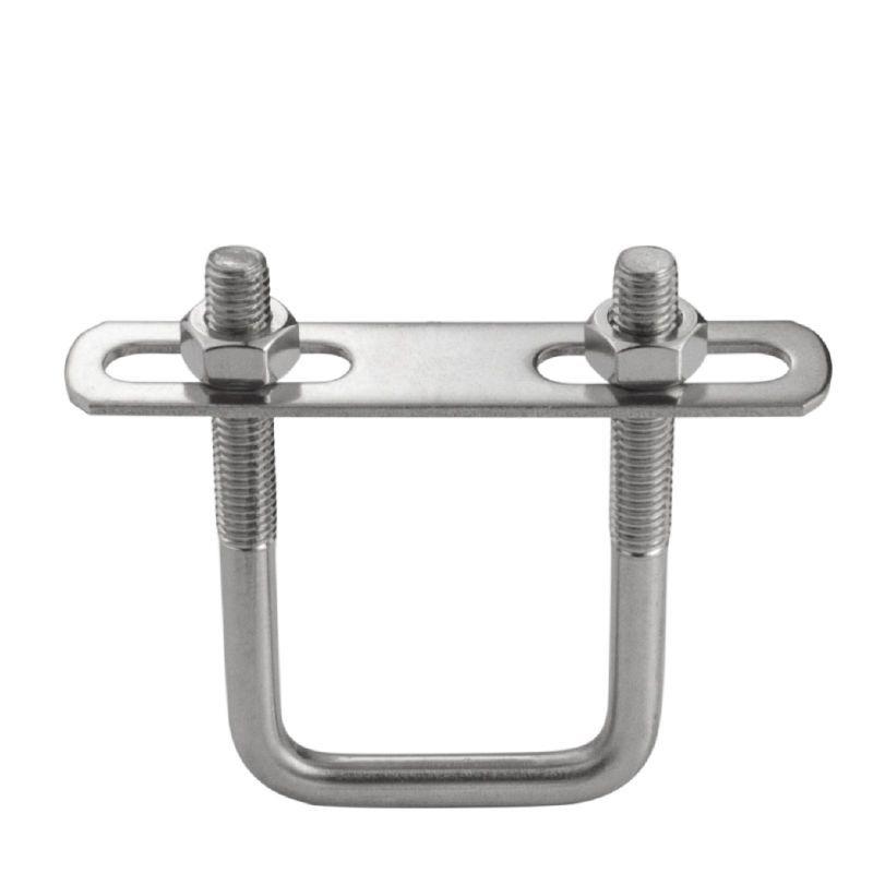 Stainless Steel Square U-bolts Bolt Right Angle Screw Clamp Nuts Plate Bolt Set Clamp Tube Holder Fixed Buckle Fasteners M6/M10