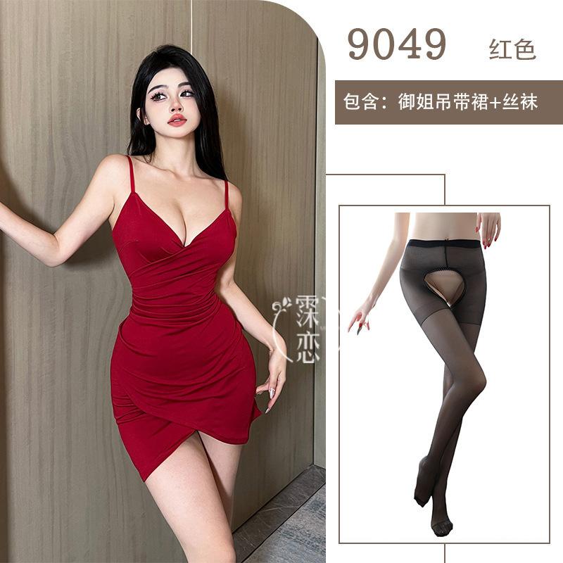 Sexy lingerie pure desire uniform nightclub tight hip wrap free from deep V bed passion