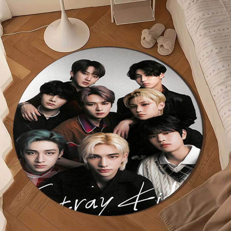 Kpop Stray  Round Rug for Livingroom,Bedroom, Palyroom, Chair Rug, Area Rug, Circle Carpet, Large Size Fan Christmas Gift