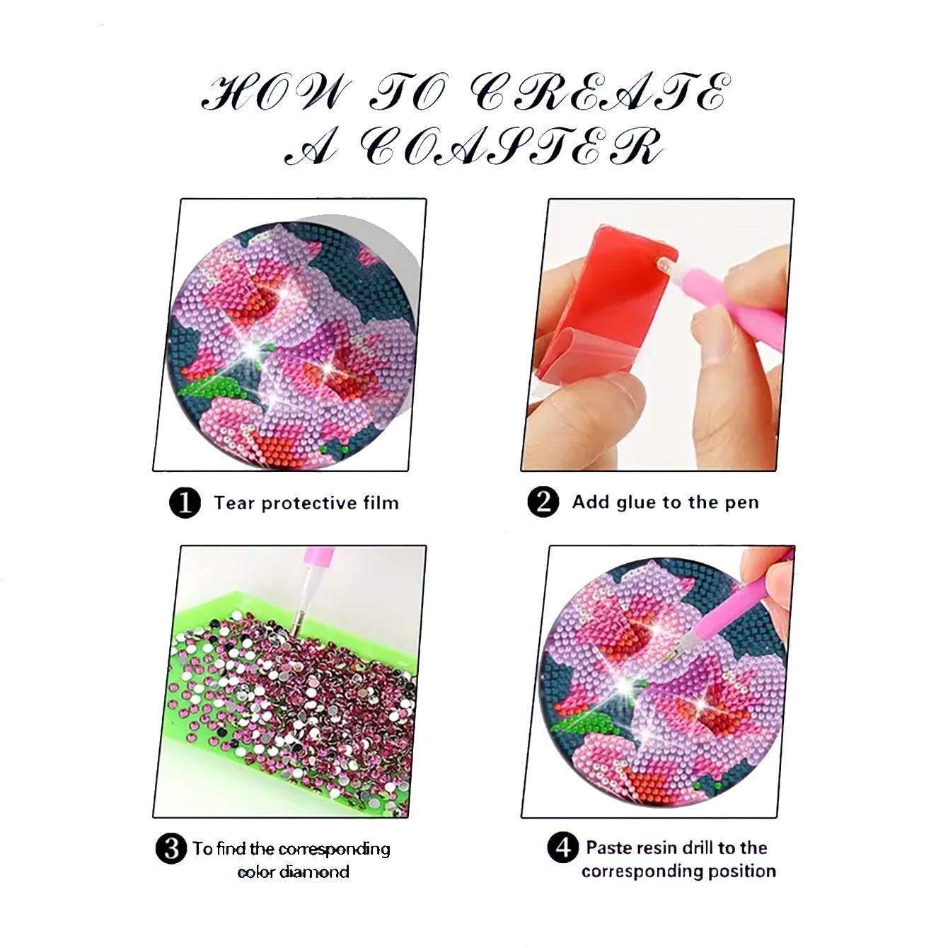 8 шт./набор подставок с алмазной росписью в виде мандалы и кронштейнами. Подставки своими — фото 6