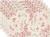 Floral Cherry Blossoms Branches Spring Placemats Set of 4, 12x18 Inch Seasonal Summer Table Mats for Party Kitchen Dining Decoration