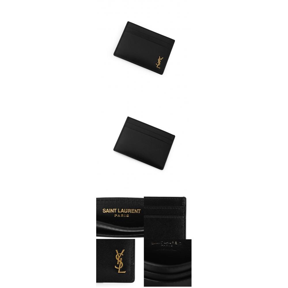 Saint Laurent 607603 02g0w 1000 Tiny Monogram Gold Card Holder