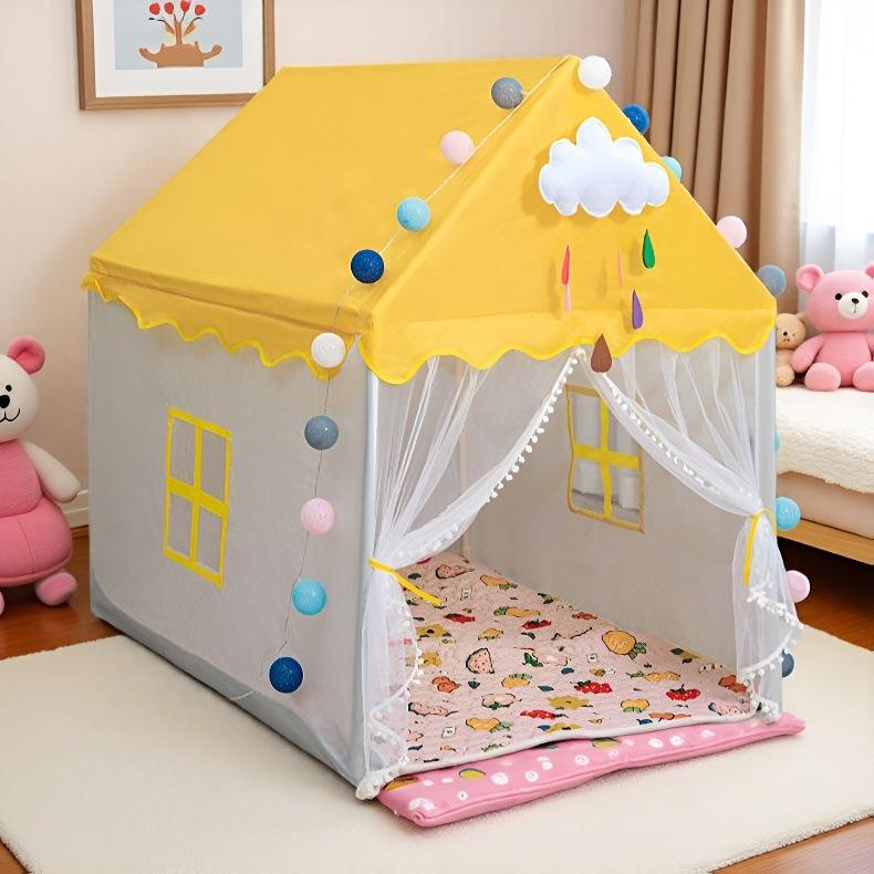 Princess Castle Indoor Play Tent with Mosquito Net for Kids - Birthday Gift Idea
