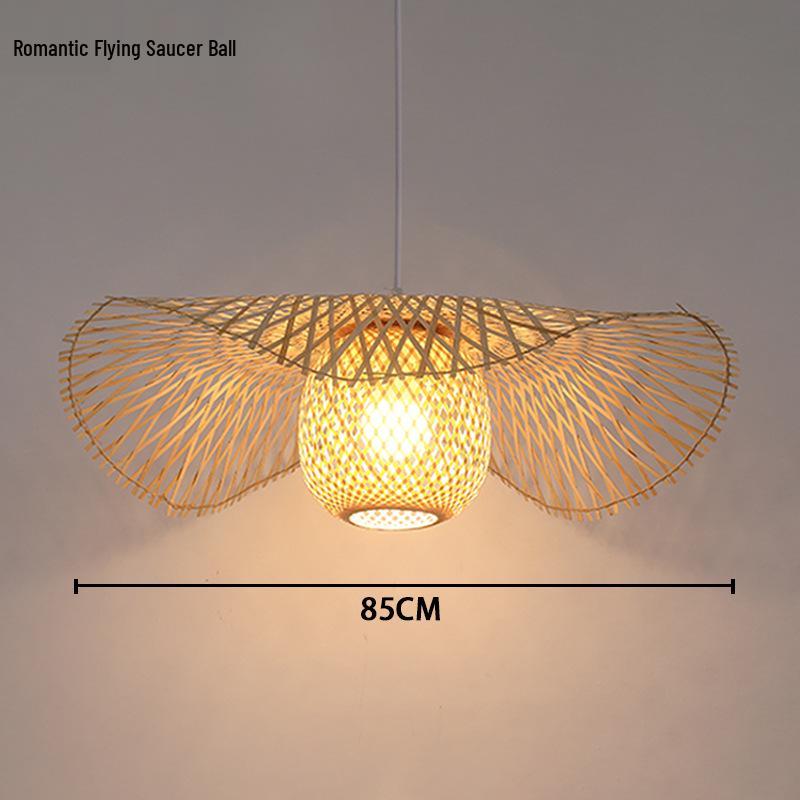 Japanese Style Bamboo Woven Pendant Light for Restaurant, Hotel, B&B, and Hallway Decor