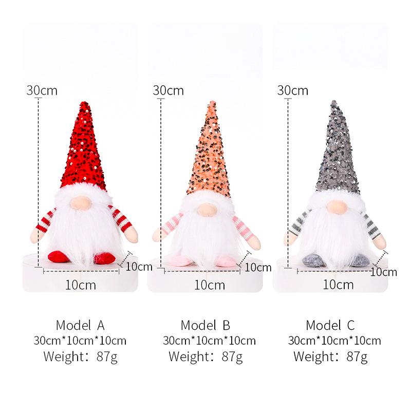 AlliLit 1~3pcs Christmas Gnome Doll Elf 30cm Led Light Xmas Ornaments Decorations for Home 2026 New Year Gift